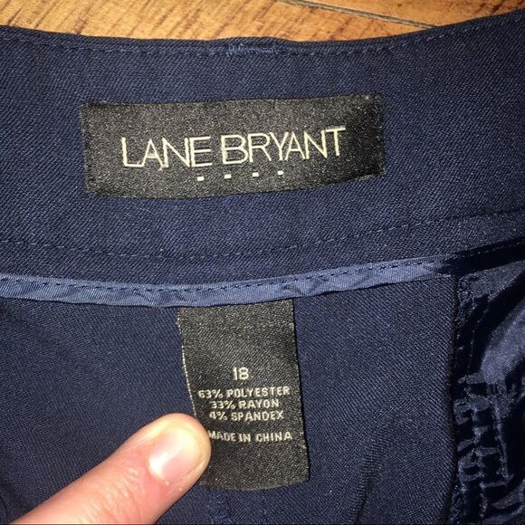 Lane Bryant black flat front cropped slacks - Picture 2 of 3